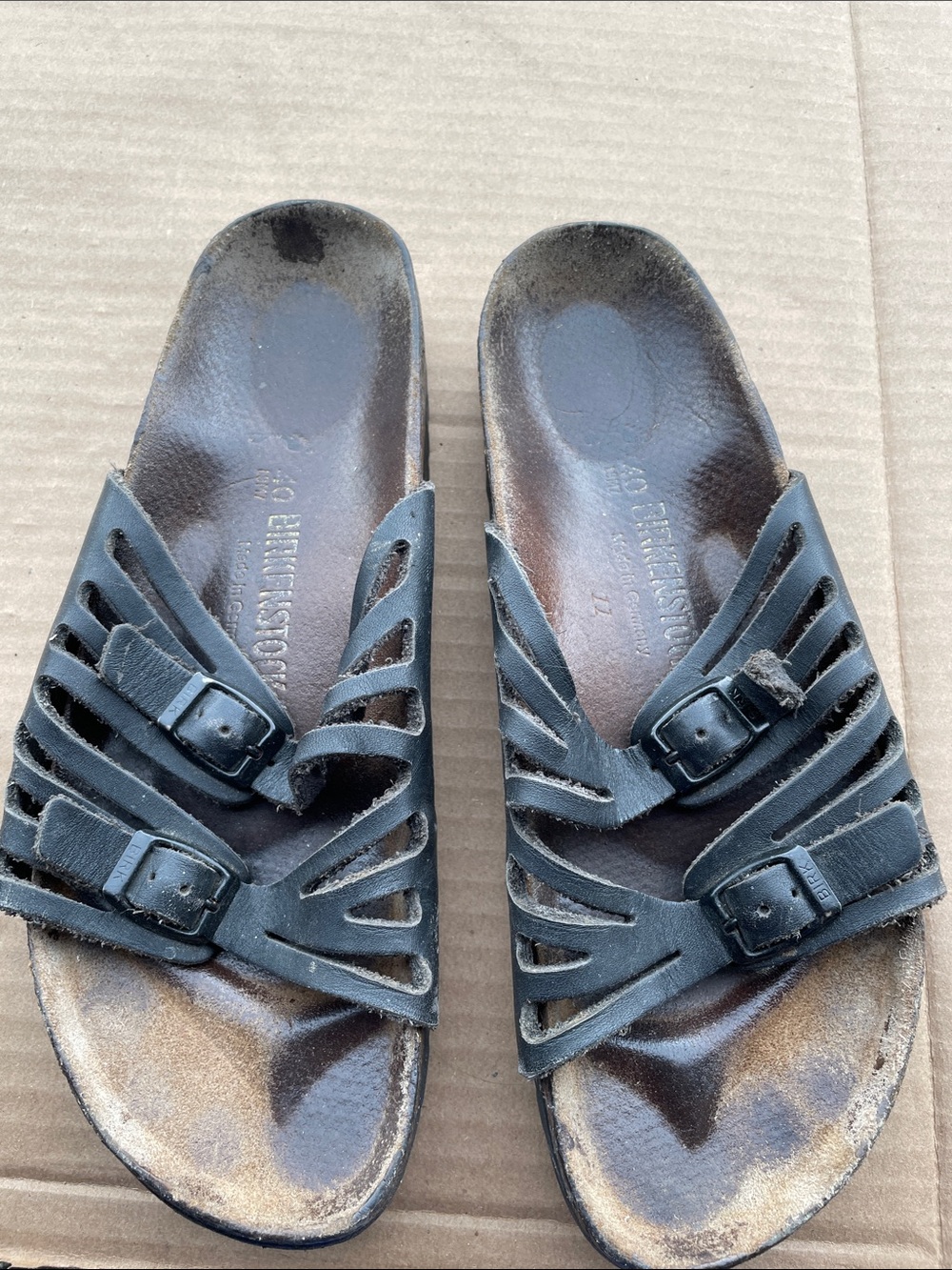 Birkenstock Women's Black Strappy Double-Buckle Sandals